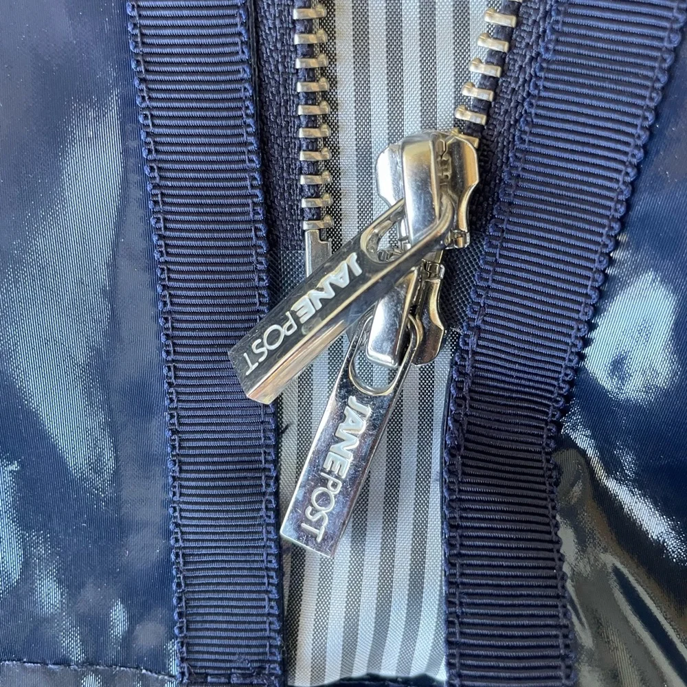 Jane Post Shiny Navy Hooded Utility Jacket - Picture 12 of 16